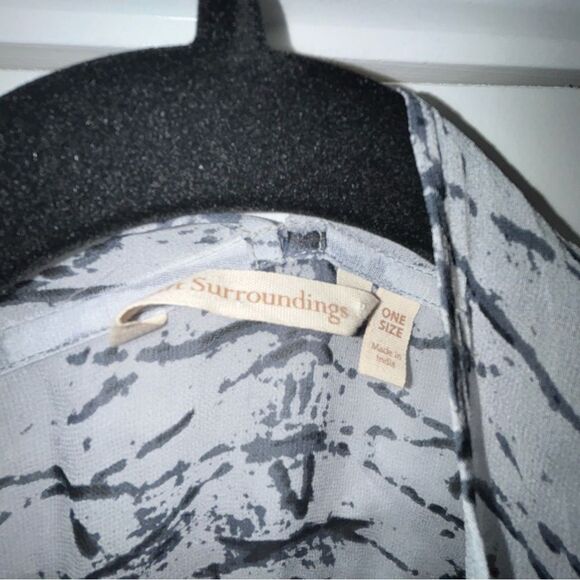 Soft Surroundings Tie Dye Mix Print Open Front Kimono Shawl Top - Picture 7 of 11